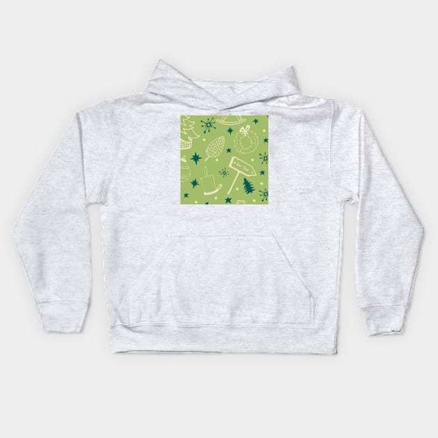 Random green pattern Kids Hoodie by Ur Destiny 